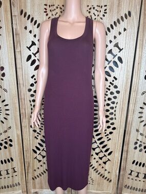 Plum Ribbed Sleeveless Maxi Dress